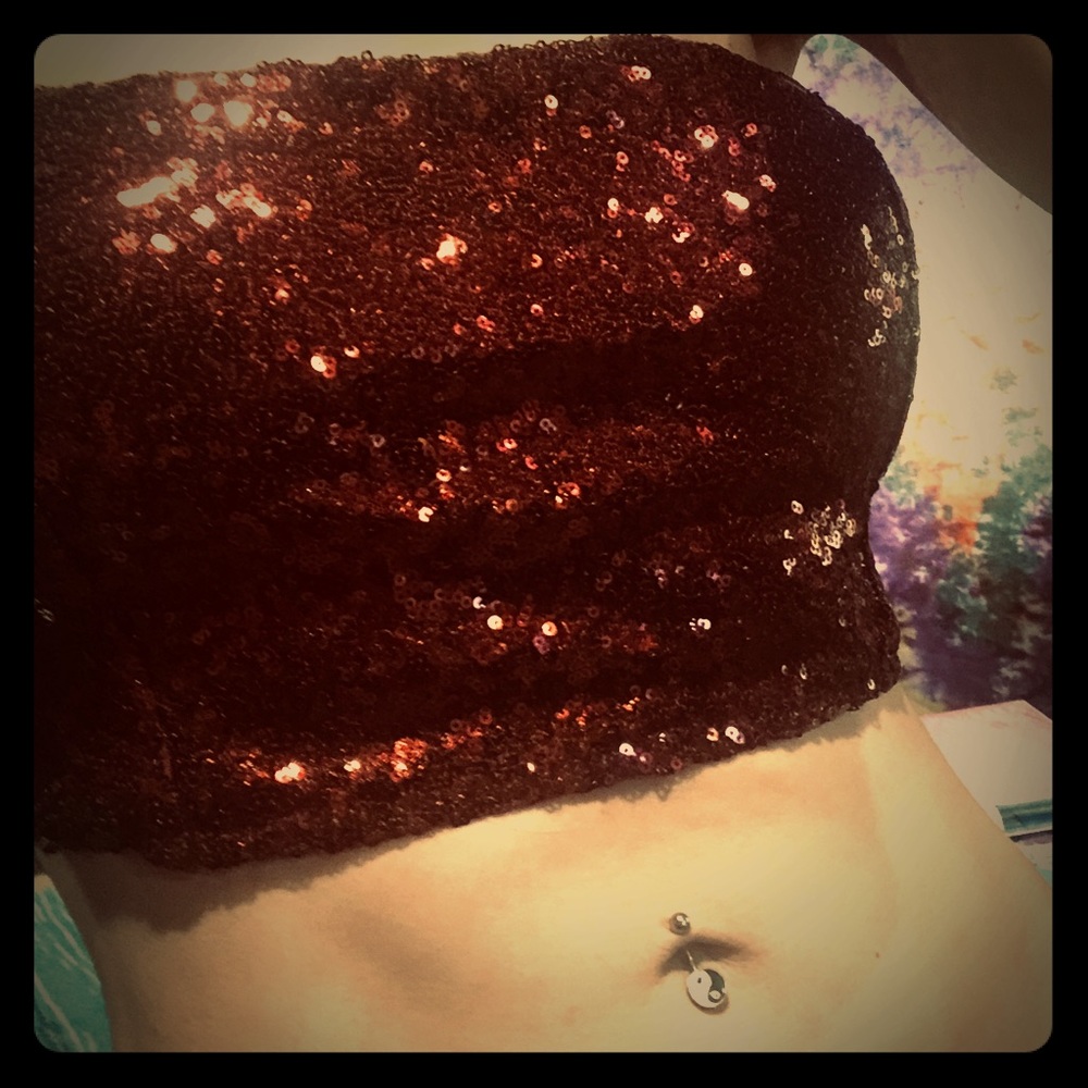 Red Sequin Tube Top